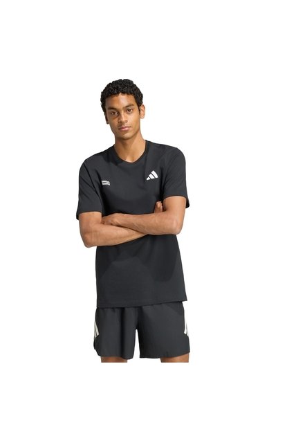 Camiseta Blanco Adidas Graphic Run Essentials Negro