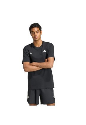 Camiseta Blanco Adidas Graphic Run Essentials Negro