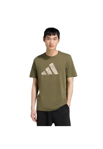 Camiseta Blanco Adidas Graphic Camo Logo 3 Barras Verde adidas Performance