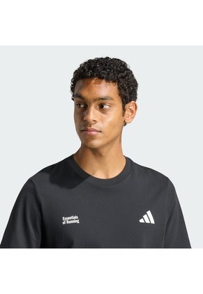 Camiseta Blanco Adidas Graphic Run Essentials Negro