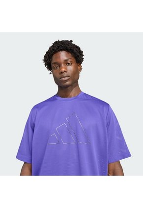 Camiseta Gris Adidas De Entrenamiento D4T PrimeLift Essentials Malla Morado