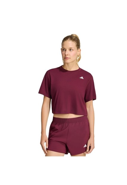 Camiseta Entrenamiento Morado Adidas Train Essentials Boxy Rojo