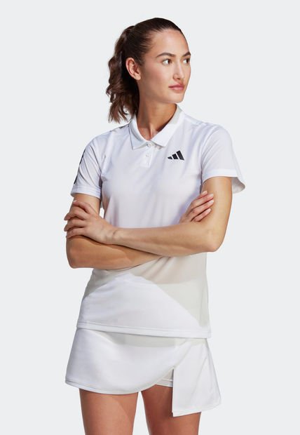 Polo Blanco-Negro adidas Performance Club 3 Rayas