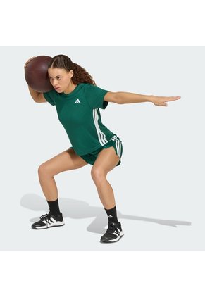 Camiseta Negro Adidas De Entrenamiento Train Essentials 3 Tiras Verde