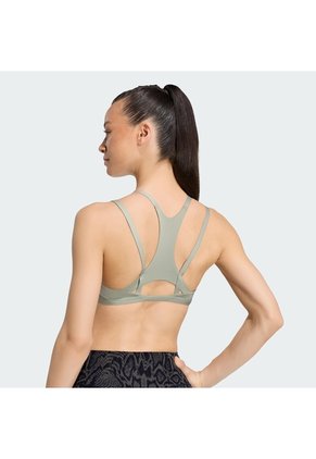 Top Deportivo Turquesa Adidas Optime Workout Strappy Sujeción Ligera Verde