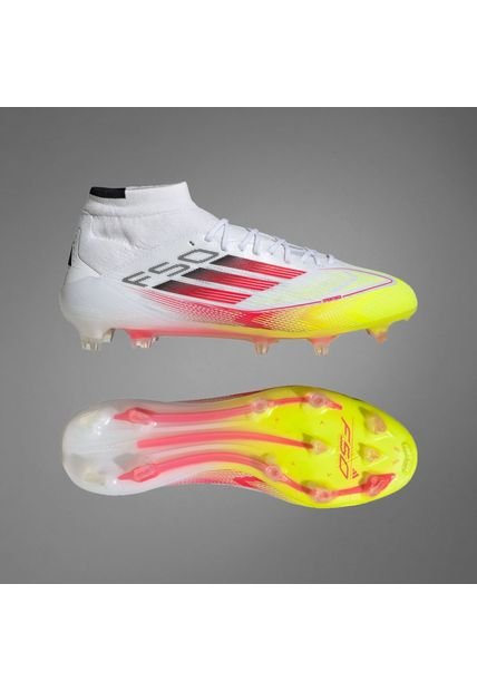 Adidas Performance Guayos Adidas Mujer F50 Elite Mid Firm Ground-Blanco-Amarillo Guayos Adidas Mujer F50 Elite Mid Firm Ground-Blanco-Amarillo