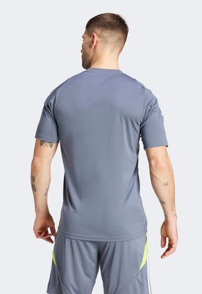 Camiseta Gris-Blanco-Amarillo Neón adidas Performance Tiro 24