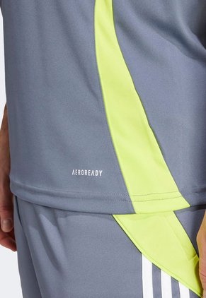 Camiseta Gris-Blanco-Amarillo Neón adidas Performance Tiro 24