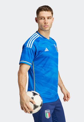 Camiseta Azul Royal-Blanco-Dorado adidas Performance Primera Equipación Italia 23