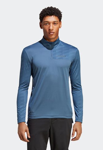 Camiseta Manga Larga Azul Grisáceo-Negro adidas Performance Terrex Multi Half-Zip adidas Performance