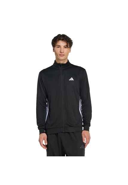 Chaqueta Entrenamiento Negra Adidas Workout Essentials All-Set 3 Rayas Hombre