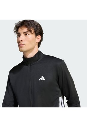 Chaqueta Entrenamiento Negra Adidas Workout Essentials All-Set 3 Rayas Hombre