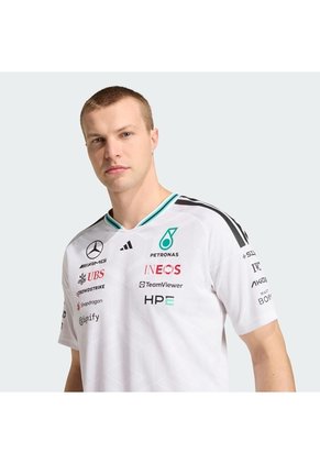 Camiseta Blanca Adidas Mercedes AMG Petronas F1 Team Driver Versión Profesional Hombre