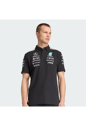 Camiseta Negra Adidas Polo Equipo Ingenieros Mercedes AMG Petronas F1 Hombre