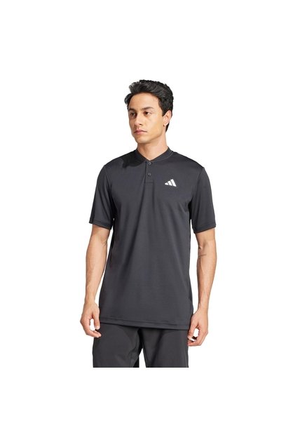 Camiseta Tenis Negra Adidas Club Henley Hombre