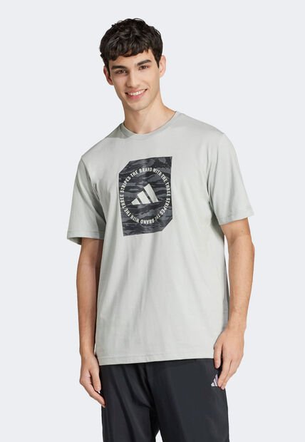 Camiseta adidas Performance Camo Shape Gris