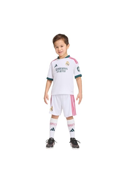 Conjunto Fútbol Blanco Adidas Local Real Madrid 26/27 Niños