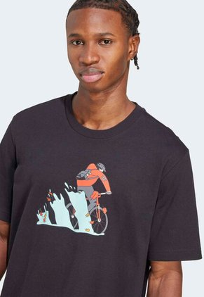 Camiseta adidas Sportswear Graphic Doodle Hunt Bike Negro