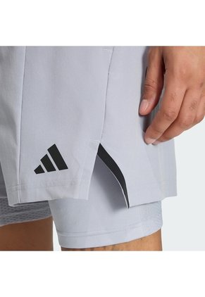 Shorts Entrenamiento Gris Adidas D4T Workout 2 En 1 Hombre