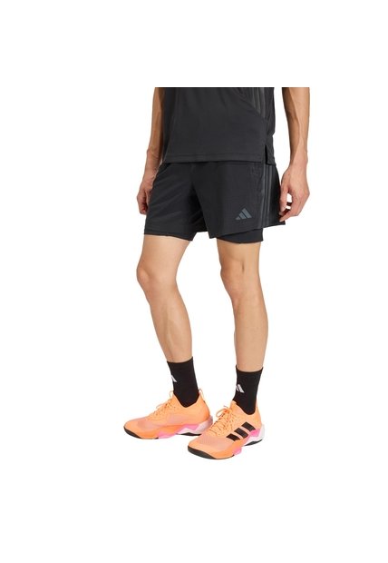 Shorts Entrenamiento Negro Adidas Tech Essentials Workout 2 En 1 Hombre