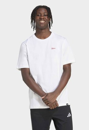 Camiseta adidas Performance Pennant Trim Graphic Blanco