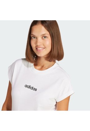 Camiseta Blanca Adidas Essentials Linear Mujer