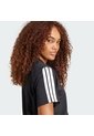 Camiseta Negra Adidas Essentials 3 Rayas Mujer de adidas Performance