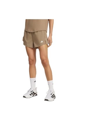 Shorts Entrenamiento Beige Adidas Workout Essentials 2 En 1 Mujer