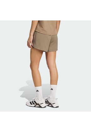 Shorts Entrenamiento Beige Adidas Workout Essentials 2 En 1 Mujer