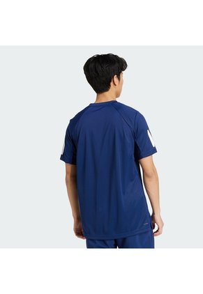 Camiseta Tenis Azul Adidas 3 Rayas Club Climacool Hombre