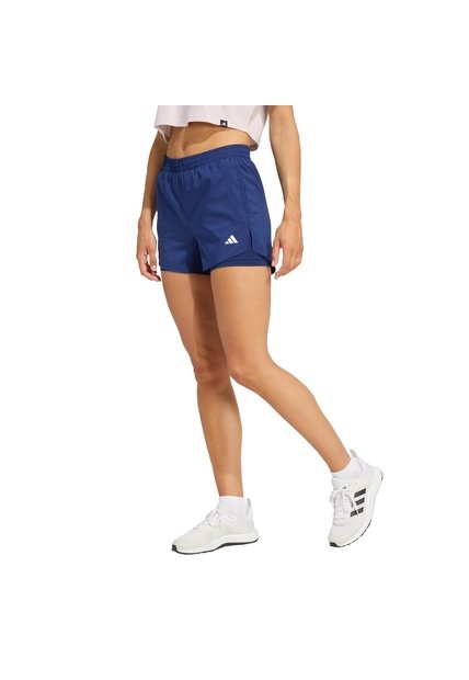 Shorts Entrenamiento Azul Adidas Workout Essentials 2 En 1 Mujer