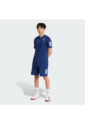 Camiseta Tenis Azul Adidas 3 Rayas Club Climacool Hombre