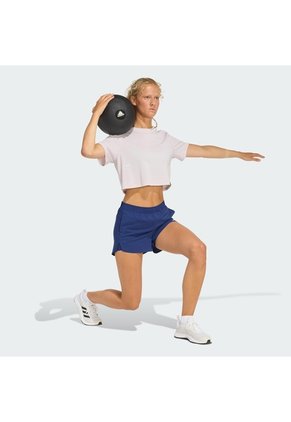 Shorts Entrenamiento Azul Adidas Workout Essentials 2 En 1 Mujer