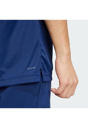 Camiseta Tenis Azul Adidas 3 Rayas Club Climacool Hombre