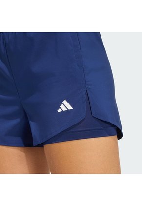 Shorts Entrenamiento Azul Adidas Workout Essentials 2 En 1 Mujer