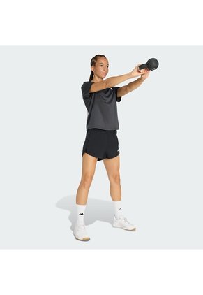 Shorts Entrenamiento Negro Adidas Workout Essentials 2 En 1 Mujer