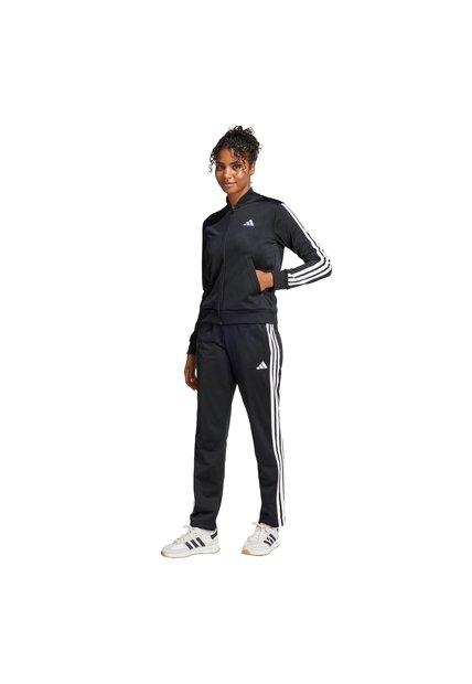 Conjunto Negro Adidas Essentials 3 Rayas Mujer
