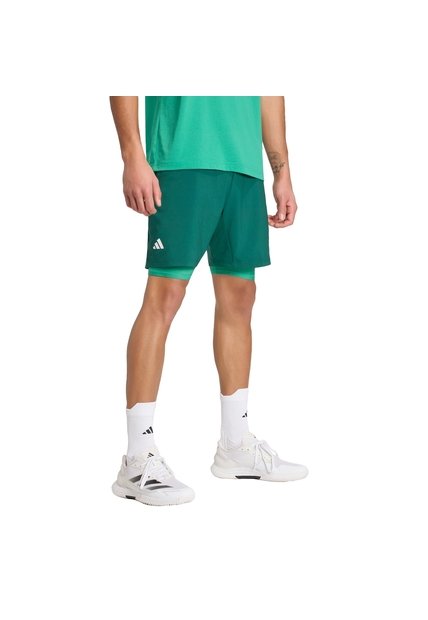 Shorts Tenis Verde Adidas Club Climacool 2 En 1 Hombre