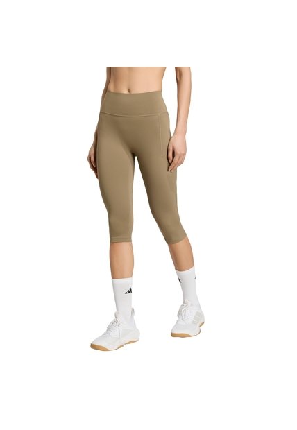Licra Entrenamiento Beige Adidas Capri Optime Workout Contour Mujer