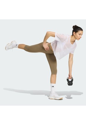 Licra Entrenamiento Beige Adidas Capri Optime Workout Contour Mujer