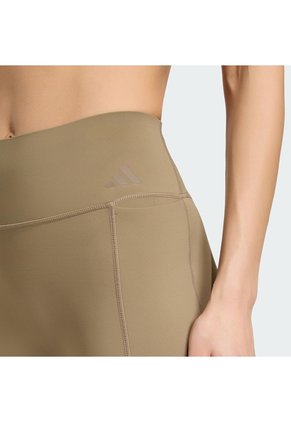 Licra Entrenamiento Beige Adidas Capri Optime Workout Contour Mujer