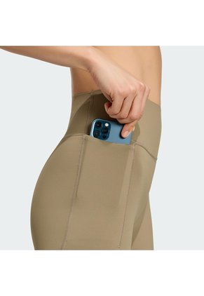 Licra Entrenamiento Beige Adidas Capri Optime Workout Contour Mujer