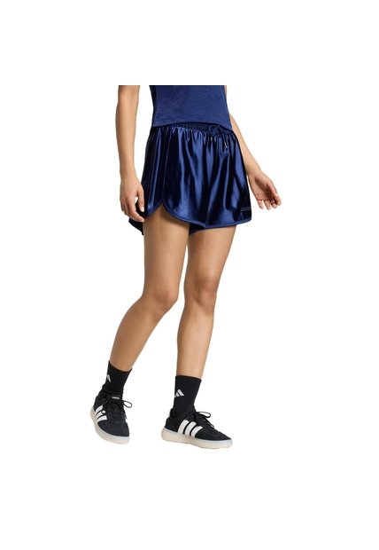Shorts Entrenamiento Azul Adidas Seasonal Essentials Satén Mujer