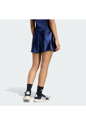 Shorts Entrenamiento Azul Adidas Seasonal Essentials Satén Mujer