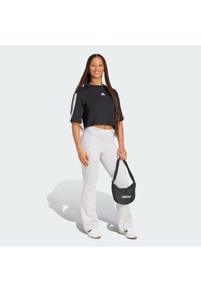 Camiseta Negra Adidas Essentials 3 Rayas Mujer