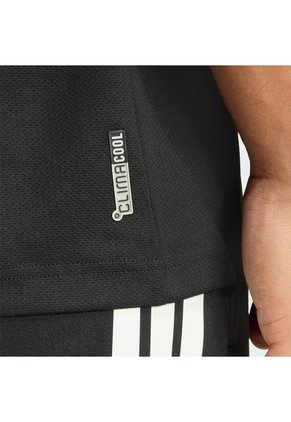 Camiseta Negra Adidas 3 Rayas Climacool Hombre