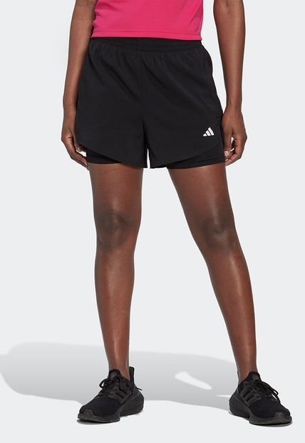 Short Negro-Blanco adidas Performance Aeroready Minimal