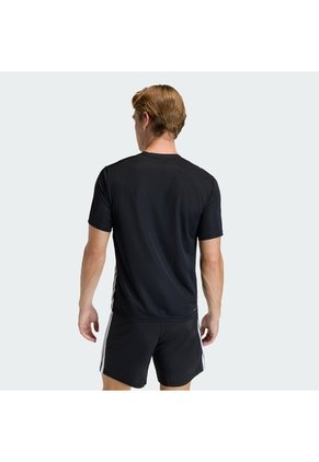Camiseta Entrenamiento Negra Adidas Workout Essentials Base 3 Rayas Hombre