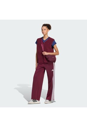 Pantalón Azul Adidas Deportivo Dayready Pierna Ancha Rojo