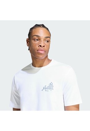Camiseta Negro Adidas Graphic Novelty Pong Blanco